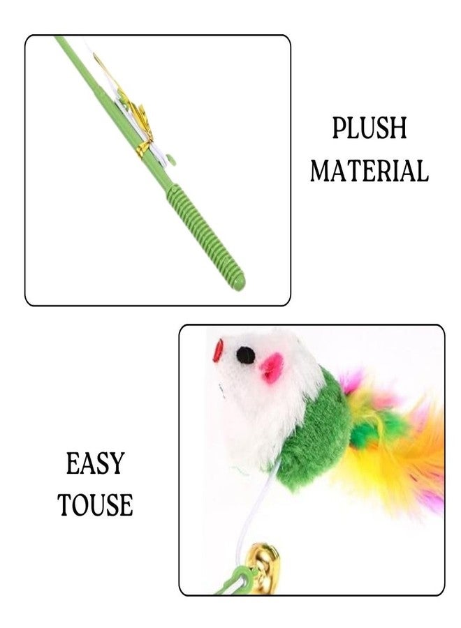 PET FUN Interactive Cat Teasing Stick | Engaging Feather Wand Toy Set for Kitten & Cats, Activity Cat Teaser Mouse Chase Wand Play Stick with Bell for Fun Exercise & Playing for Indoor (Pack of 1) - Image 4